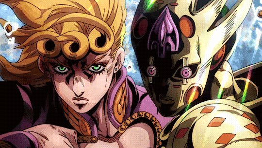 Archivo:Giorno and Gold Experience Requiem (JoJo).gif