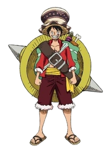 Segundo outfit de Luffy en Stampede.