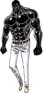 Vergo utilizando su Haki de Armamento en todo su cuerpo.