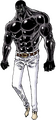 Vergo utilizando su Haki de Armamento en todo su cuerpo.