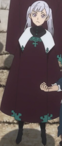 Noelle con el manto de los Caballeros Reales