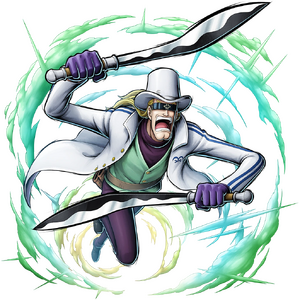 Outfit Post-Timeskip de Helmeppo en Bounty Rush.