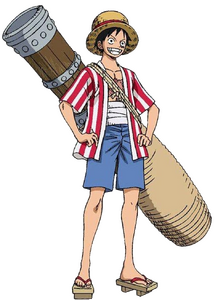 Primer outfit de Luffy en Stampede.