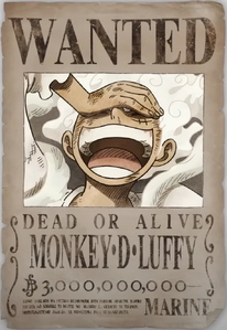 Cartel de Se Busca de Luffy tras el arco de Wano.