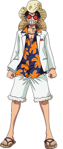 Segundo outfit de Luffy en Film Gold.