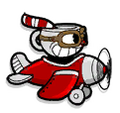 Cuphead pilotando el avión