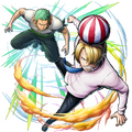 Zoro y Sanji durante el Davy Back Fight.