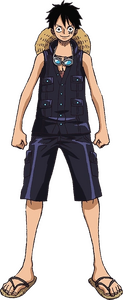 Quinto outfit de Luffy en Film Gold.